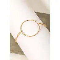 Chain Link Circle Charm Bracelet-gold