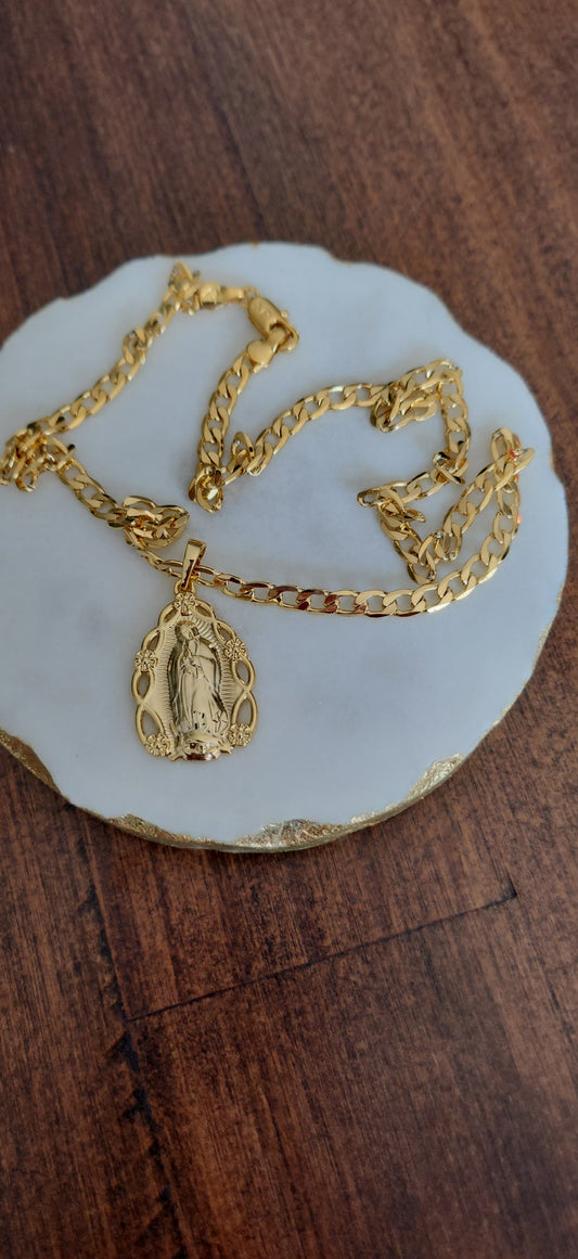 Virgin Mary pendant with chain