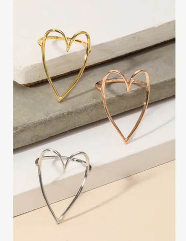 Heart Cut Out Ring-rose gold